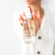 Little Seed Farm | Facial Mist & Toner bottle, featuring a pH balancing and pore refining spray, designed for post-cleansing skin care with organic aloe and herbal extracts.