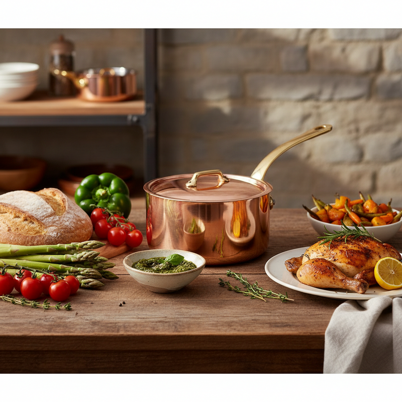 Mauviel | M'200 B Copper Saucepans, 3.3 Qt