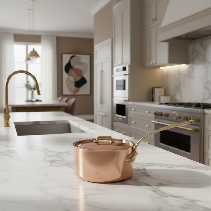 Mauviel | M'200 B Copper Saucepans, 2.6 Qt