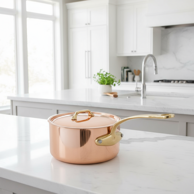 Mauviel | M'200 B Copper Saucepans, 3.3 Qt