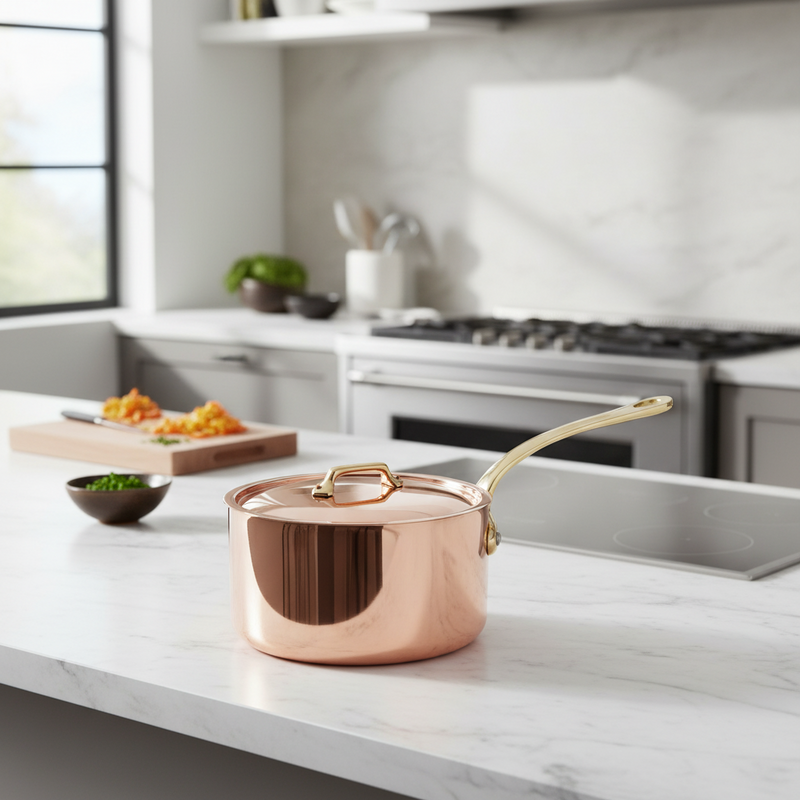 Mauviel | M'200 B Copper Saucepans, 3.3 Qt