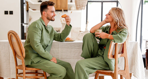 MagicLinen | Linen Bib Aprons - Forest Green
