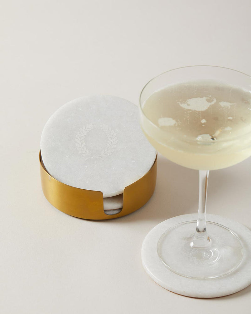 Farmhouse Pottery | Marble Laurel Coasters