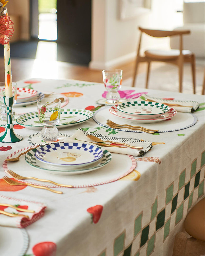 Misette | Floral Embroidered Linen Napkins in Amber