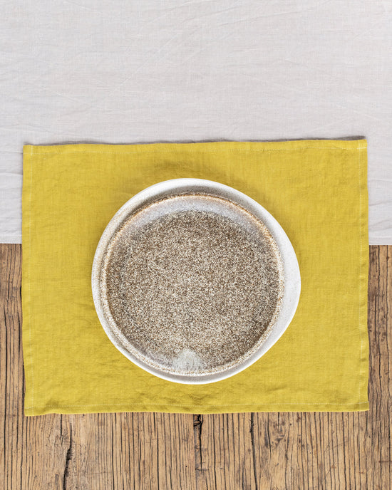 MagicLinen | Moss Yellow  linen placemat
