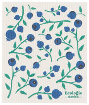Ecologie | Swedish Sponge Cloths - Blueberries, highly absorbent and eco-friendly, perfect for handling kitchen messes. Made from natural cotton and cellulose by Swedish manufacturers.