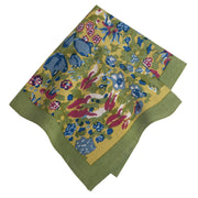 Caravan Home | 19 x 19 Jardin Blue & Vert Napkins Set of 6, featuring vibrant floral and bird motifs, ideal for enhancing dining experiences.