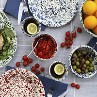 Crow Canyon Home | U of Georgia Enamelware Dinner Plate, Red Rim