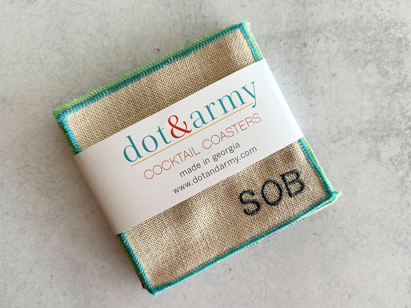 Dot and Army | Colorful Sweary Cocktail Coasters