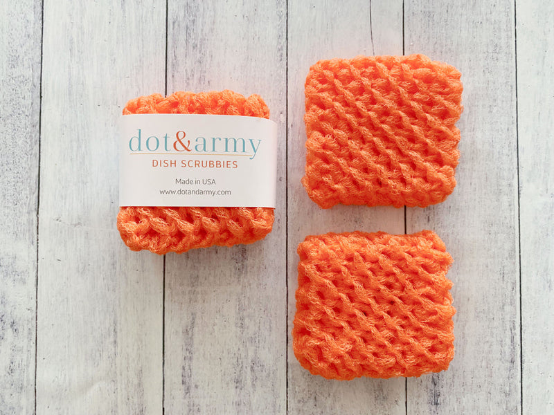 Dot and Army | Dish Scrubbies, orange