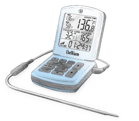 ThermoWorks | ChefAlarm Cooking Alarm Thermometer + Timer - Black