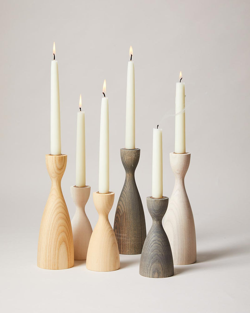 Farmhouse Pottery | Pantry Candlesticks - Small Grey