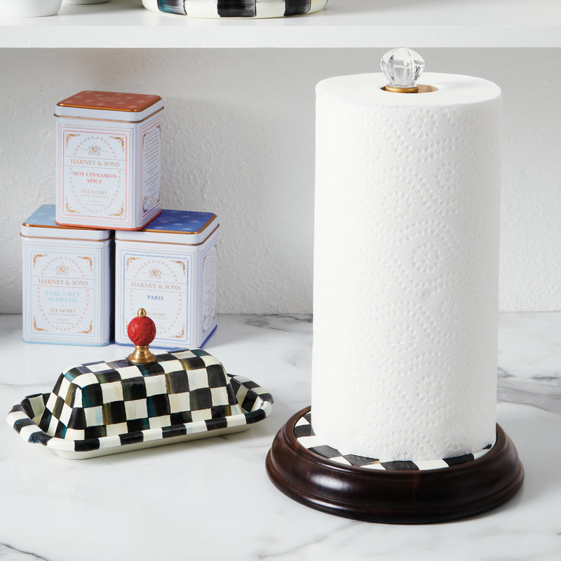 MacKenzie-Childs | Sterling Check Paper Towel Holder