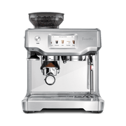 Breville | Barista Touch: Stainless-steel espresso machine with bean grinder, touchscreen for drink selection, portafilter, and steam wand for professional cafe-style coffee at home.