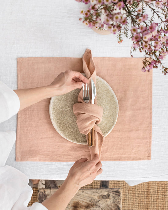 MagicLinen | Linen Placemat in Peach |