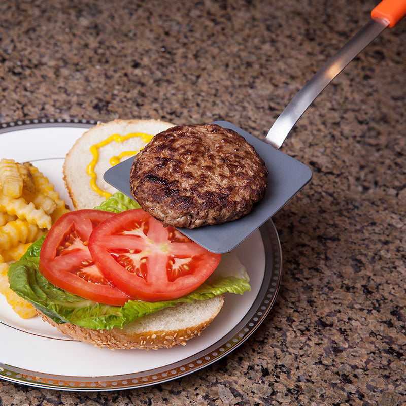 MOBI XL Turner lifting a burger from a plate