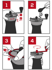 Peugeot | Kronos Coffee Mill, 7.5 inches: Step-by-step guide to using the hand-crank grinder for optimal coffee flavor extraction with superior material quality.