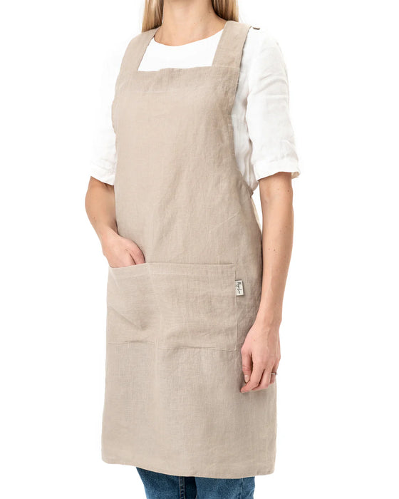 MagicLinen | Pinafore Cross-Back Linen Apron