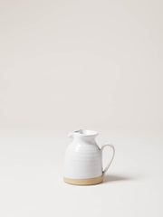 Farmhouse Pottery Bell Pitcher - studio profile view, handmade Vermont stoneware