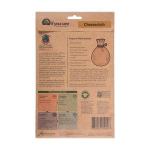 If You Care | Certified Organic Unbleached Cheesecloth package close-up, highlighting its eco-friendly, versatile kitchen uses from Athens Cooks.