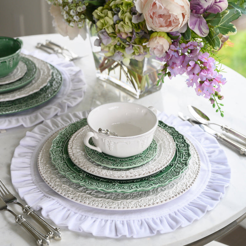 Arte Italica & Crown Linen Designs | Renaissance Bread & Canapé Plate, White