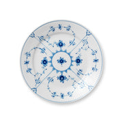 Royal Copenhagen | Blue Fluted Plain Plate, 22cm: A round white porcelain plate with hand-painted blue floral motifs, perfect for elegant dining or serving at Athens Cooks.