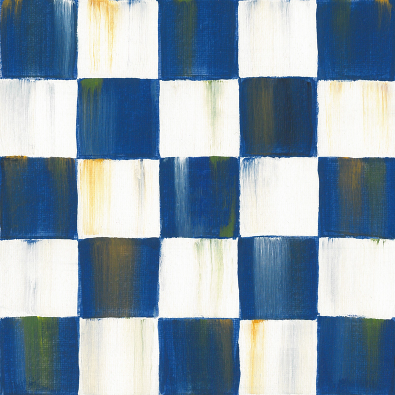 MacKenzie-Childs | Cookie Jar with Sterling Check Lid