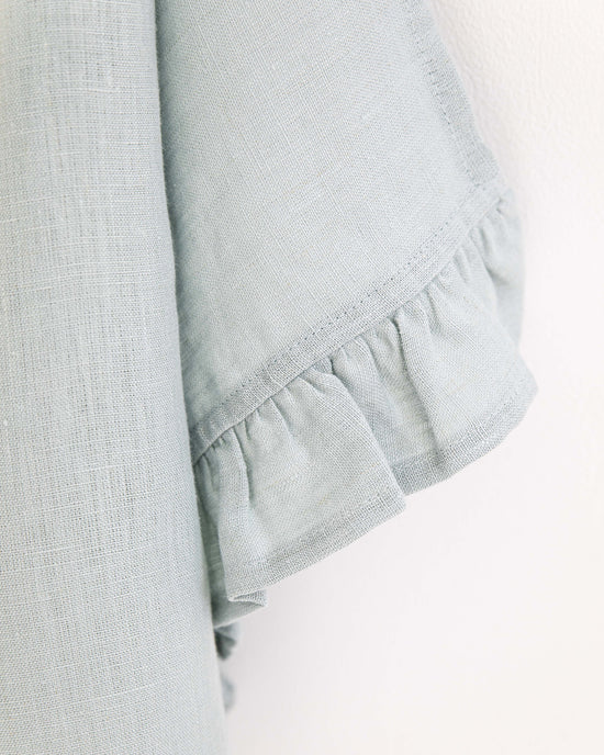 MagicLinen | Ruffle Trim Tea Towels in Dusty Blue