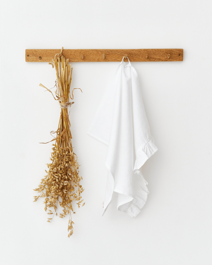 MagicLinen | Ruffle Trim Tea Towels in White