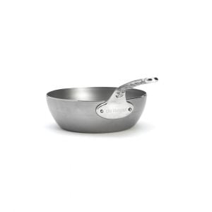 de Buyer | COUNTRY FRYPAN MINERAL B PRO Ø 9.5 Inches, a stainless-steel sauté pan with high edges and ergonomic handle, ideal for versatile cooking, available at Athens Cooks.