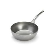 de Buyer | COUNTRY FRYPAN MINERAL B PRO Ø 9.5 Inches: Stainless-steel skillet with French-style handle, ideal for various cooking styles, featuring high edges for reduced splatter.