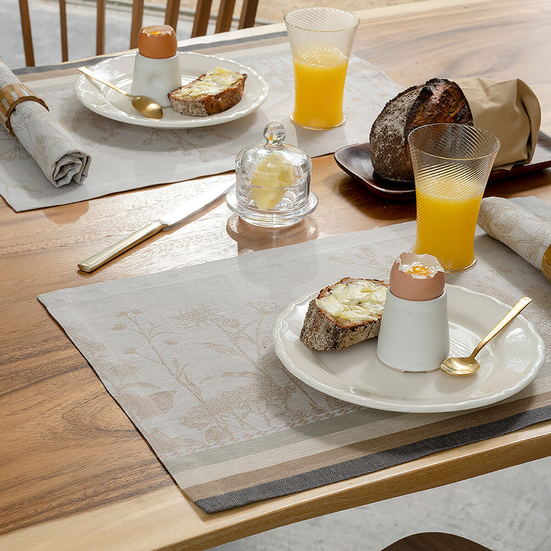 Le Jacquard Francais |  Bucolique Tablecloth, Beige, 69" x 69"