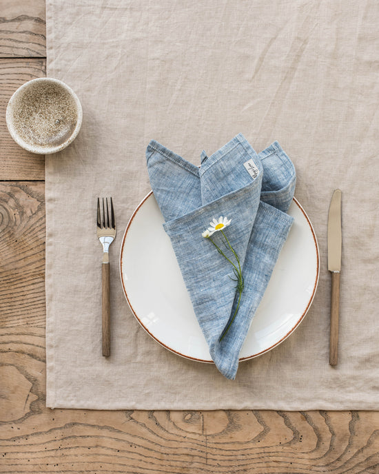 Magic Linen | Set of 2 Linen Napkins Blue Melange