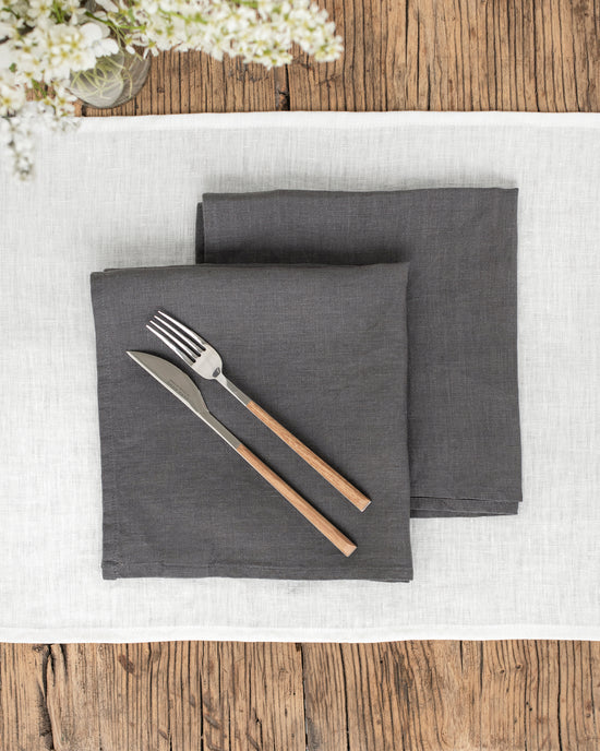 Magic Linen | Set of 2 Linen Napkins Charcoal Gray