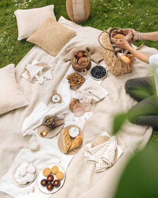 Magic Linen | Set of 2 Linen Napkins Striped in Natural