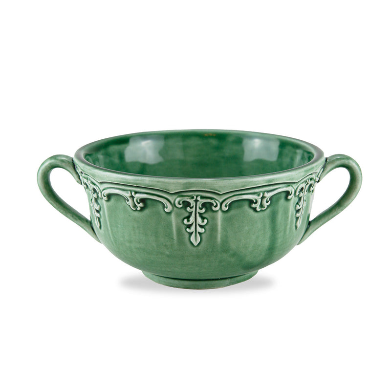 Arte Italica & Crown Linen Designs | Renaissance 2 Handled Soup Bowl, White