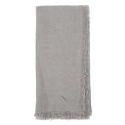 Linen Frayed Edge Napkins, Dove, Set of 4, neatly folded with fringed edges, showcasing their simplicity and durability for everyday dining.