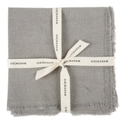 Sir/Madam Linen Frayed Edge Napkins in Dove — set of 4, folded