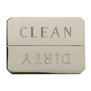 Sir|Madam Nickel Clean/Dirty Dishwasher Magnet, a flip-style metal sign indicating dishwasher status, enhancing kitchen organization with elegance and practicality.