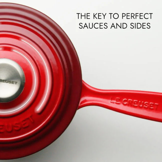 Le Creuset | Signature Saucepan with a handle, ideal for sauces and grains, featuring a smoothly curved interior and extended handles for easy maneuvering.