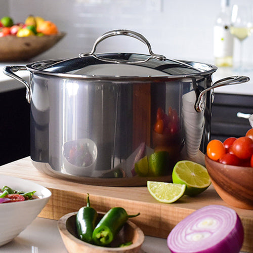 Hestan | NanoBond Cookware, 8qt Stockpot + Lid
