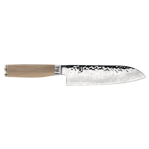 Shun | Premier Knife Series - Premier Combination Honing Steel features a hammered Damascus blade and light wood handle, epitomizing Athens Cooks' commitment to quality kitchen tools.