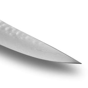Shun | Premier Boning + Filet knife, 6 inches, featuring a sharp tip, Damascus patterns, and dimples on the blade spine for precision kitchen tasks.