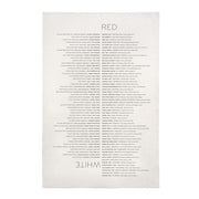 Sir|Madam | Linen Tea Towels, Wine Varietals, showcasing red and white wine regions and grape details, perfect for drying delicate kitchenware.