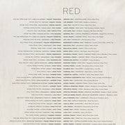 Sir|Madam Linen Tea Towels, Wine Varietals: Typographic poster of European red wine regions, grape varieties, and tasting notes, printed on high-quality linen for kitchen use.