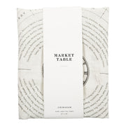 Sir|Madam Market Table linen tea towel showcases a seasonal produce chart, ideal for drying delicate kitchenware.