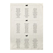 Sir|Madam Linen Tea Towels, Cheese features a minimalist cheese list by milk type, ideal for drying delicate kitchenware.
