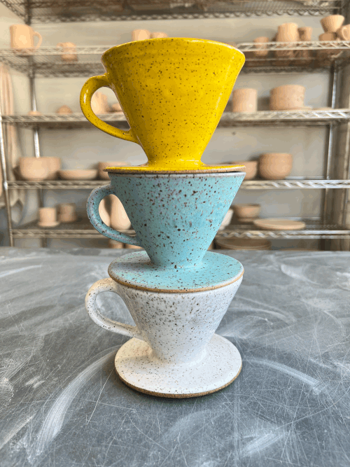 RachaelPots | Coffee Pour Over Cone W/Handle, Pink