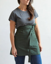 The Floral Society | Canvas Workshop Apron - Fern: pure cotton, cross-back design with wide front pockets, perfect for gardening, cooking, or crafting, hand-sewn for comfort.