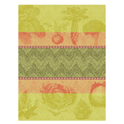 Le Jacquard Français Jardin Des Choux Tea Towel with botanical and geometric patterns, showcasing intricate jacquard weaving, perfect for enhancing kitchen elegance.